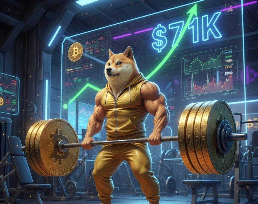 Bitcoin Rebounds Near $71k Level Securing Maxi Doge Market Stability