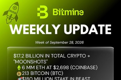 Bitmine Immersion Technologies (BMNR) Announces ETH Holdings Reach over 6 Million Tokens with Total Crypto, Cash & Marketable Securities Holdings of $17.2 Billion